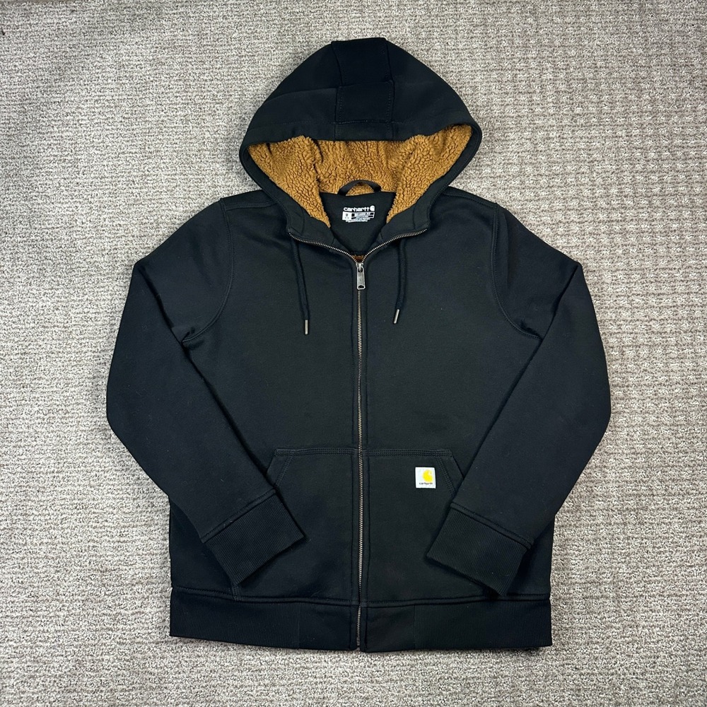 Carhartt Kids Relaxed Fit Sherpa Lined Full Zip Hoodie Black Size M 8-10